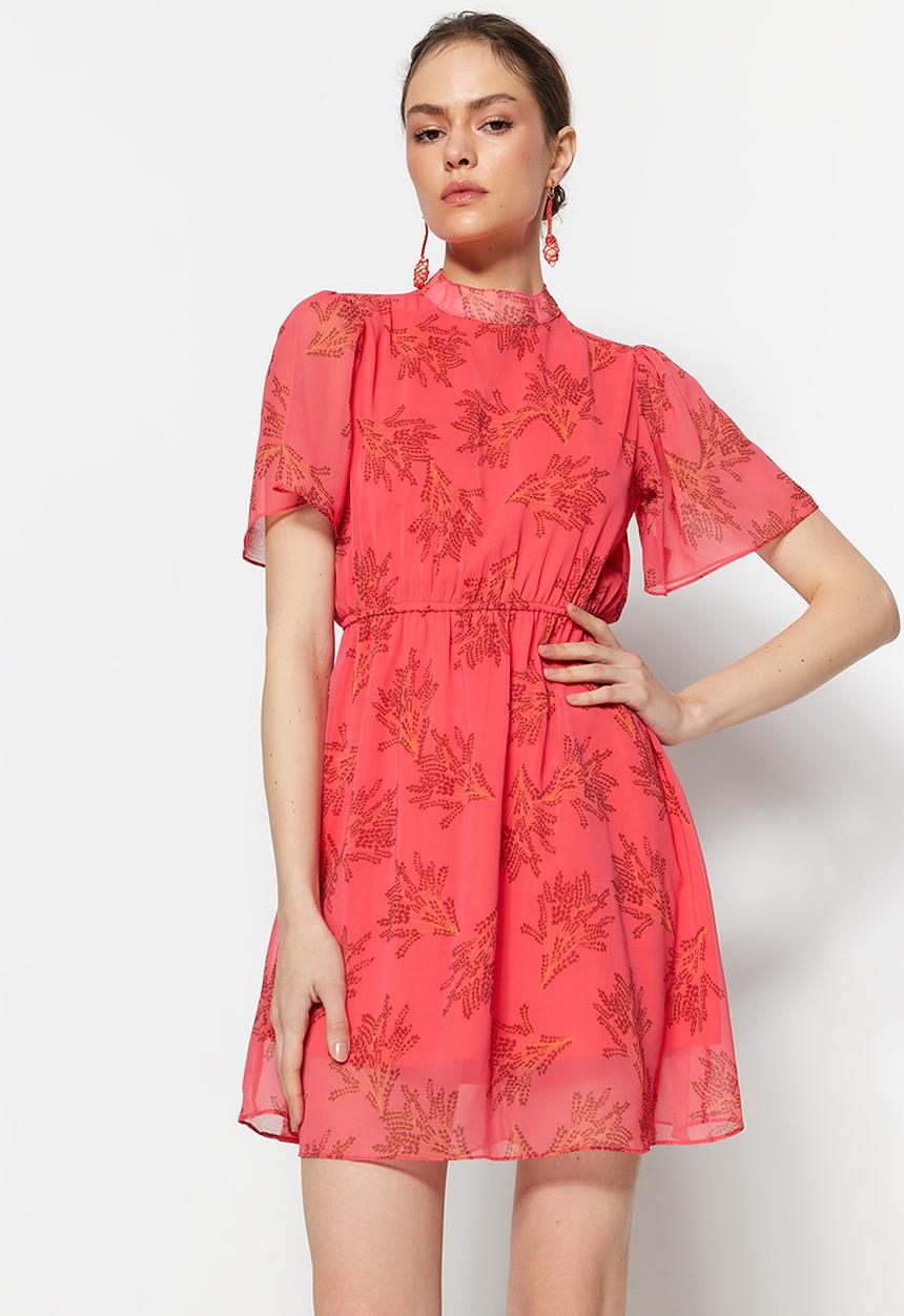 Trendyol - Short bell sleeves mini dress - pink