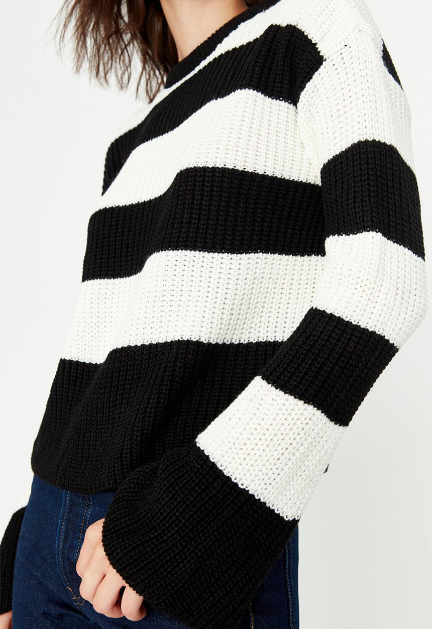 Trendyol - Bold stripe sweater - black/white