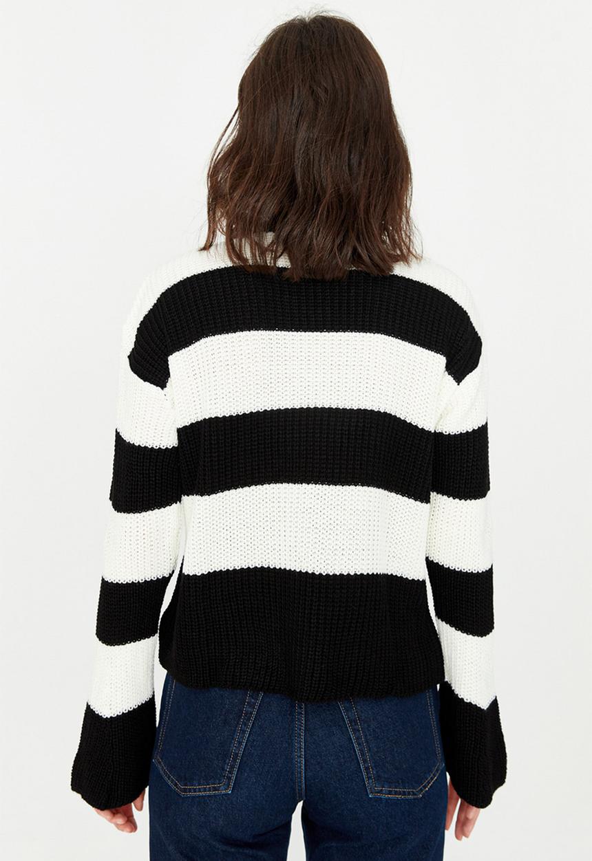 Trendyol - Bold stripe sweater - black/white