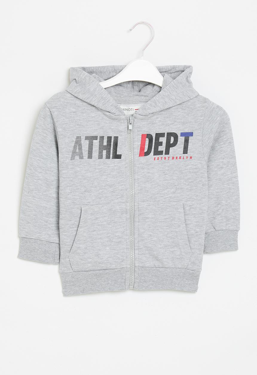 MINOTI - Boys basic athl dept fleece zip thru - grey