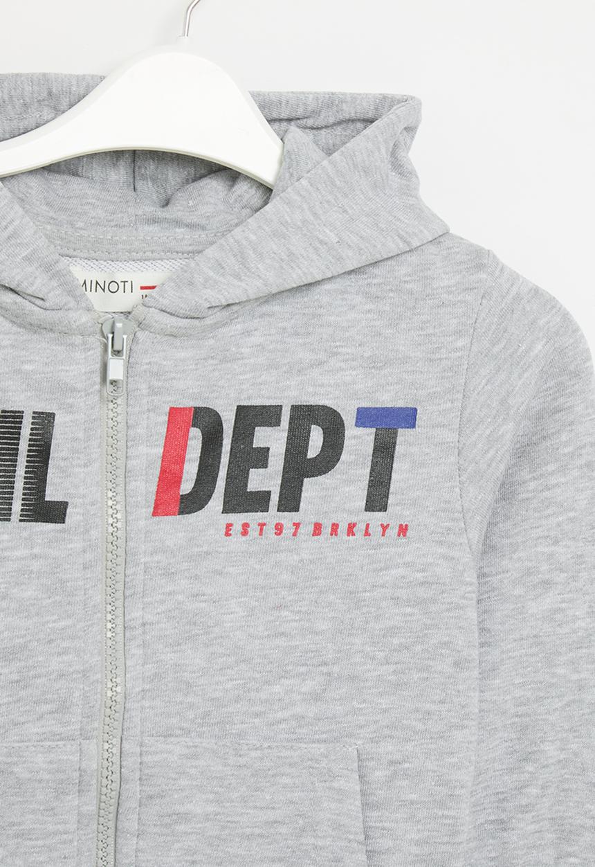 MINOTI - Boys basic athl dept fleece zip thru - grey