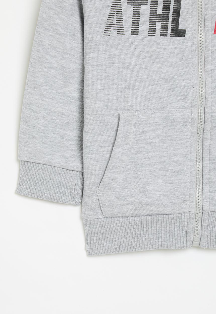 MINOTI - Boys basic athl dept fleece zip thru - grey