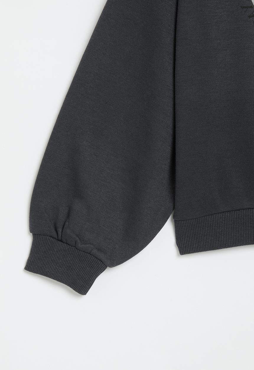 MINOTI - Girls basic be kind fleece crew - dark grey