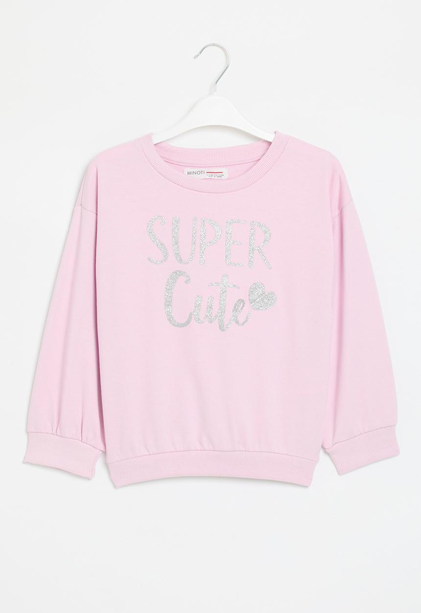 MINOTI - Girls basic super cute fleece crew - lilac 
