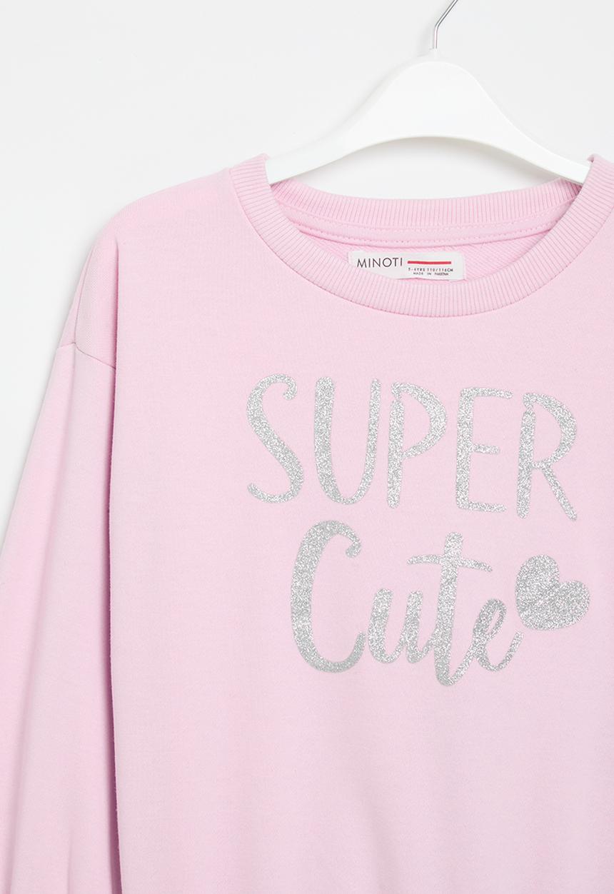 MINOTI - Girls basic super cute fleece crew - lilac 