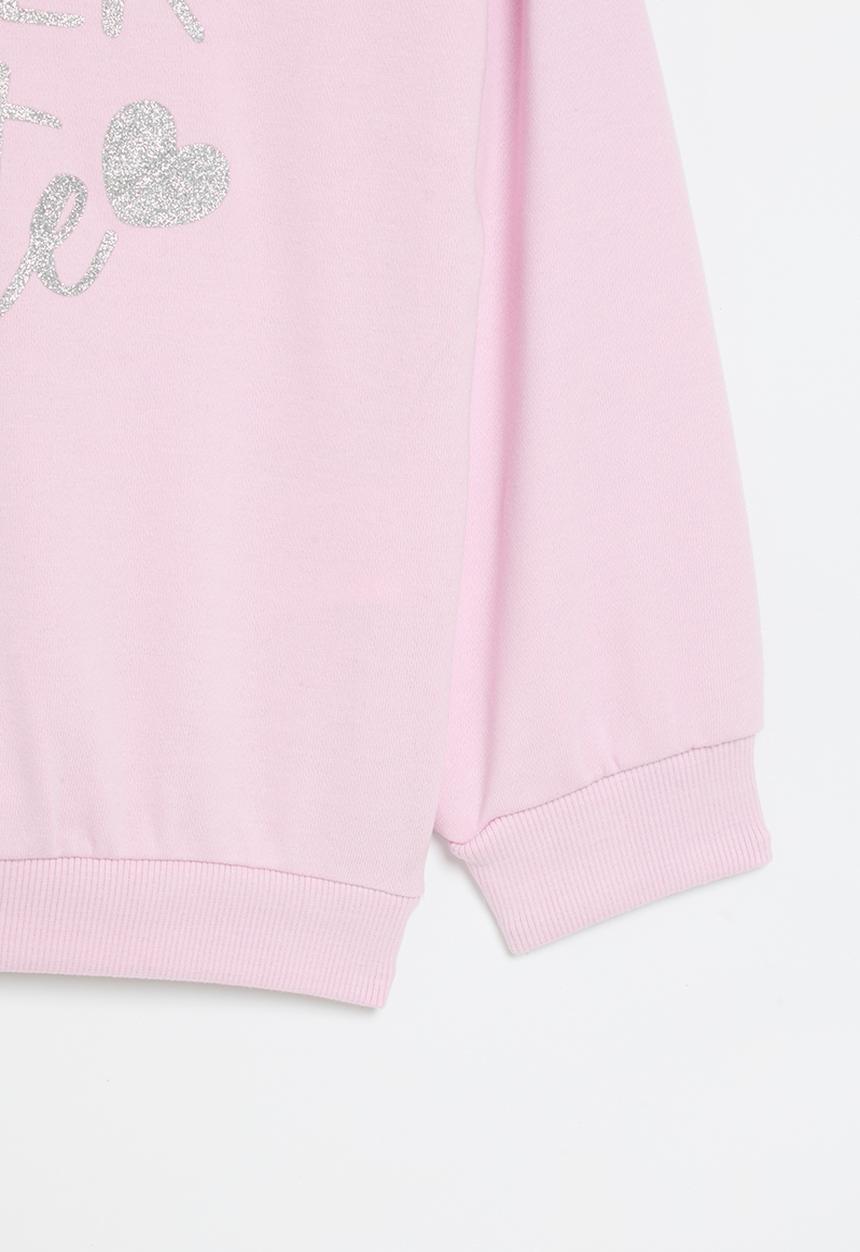 MINOTI - Girls basic super cute fleece crew - lilac 