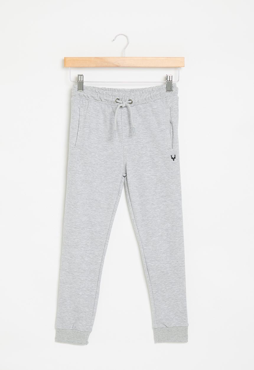 MINOTI - Boys basic emb fleece jogpant - grey marl  