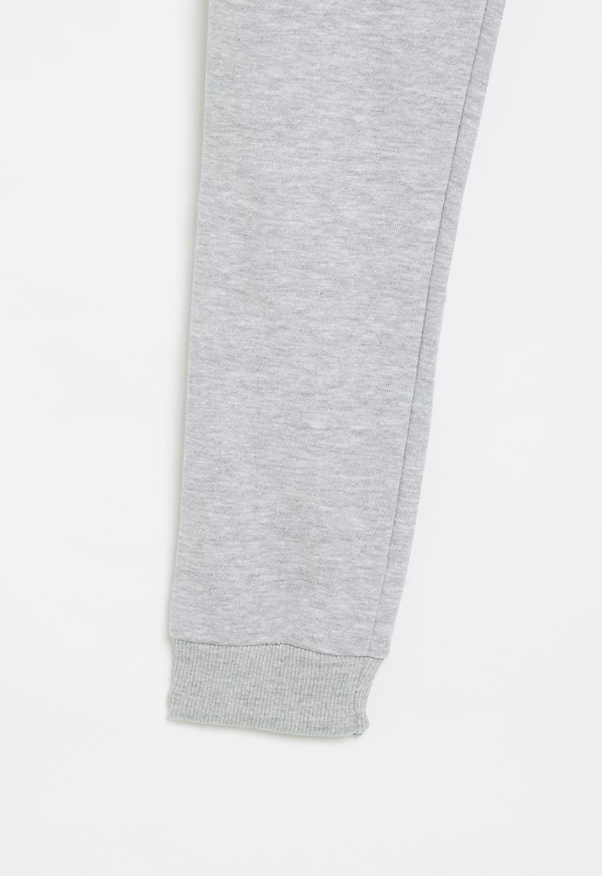 MINOTI - Boys basic emb fleece jogpant - grey marl  
