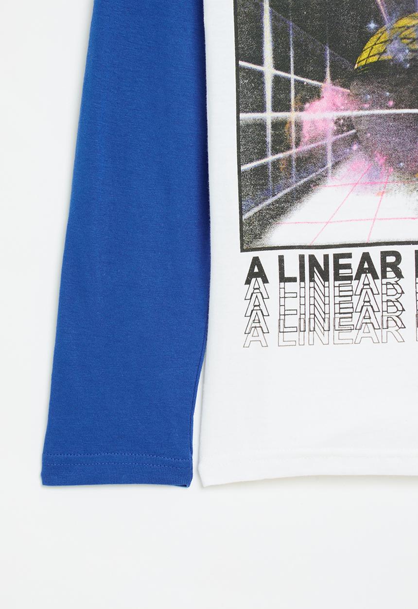 MINOTI - Boys basic raglan - blue & white