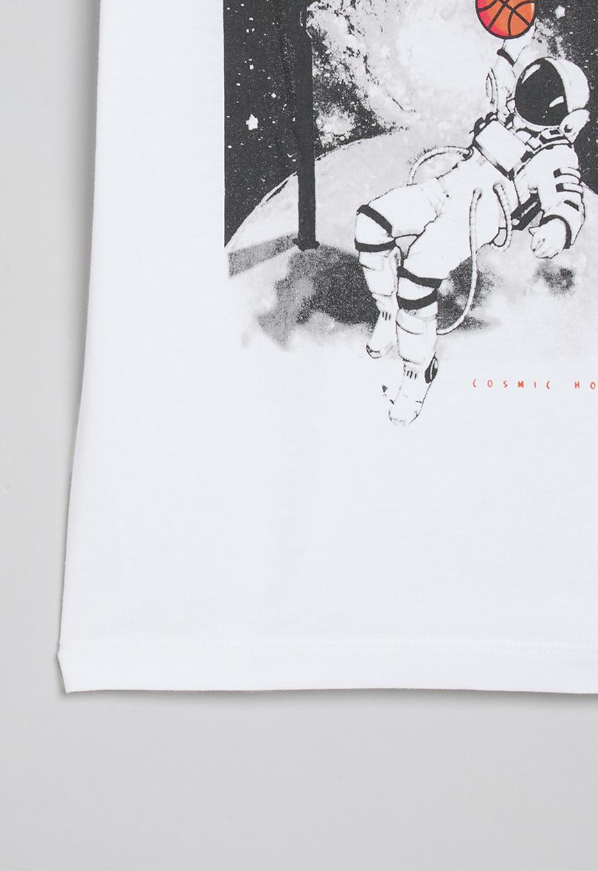 MINOTI - Boys basic astronaut crew tee - white