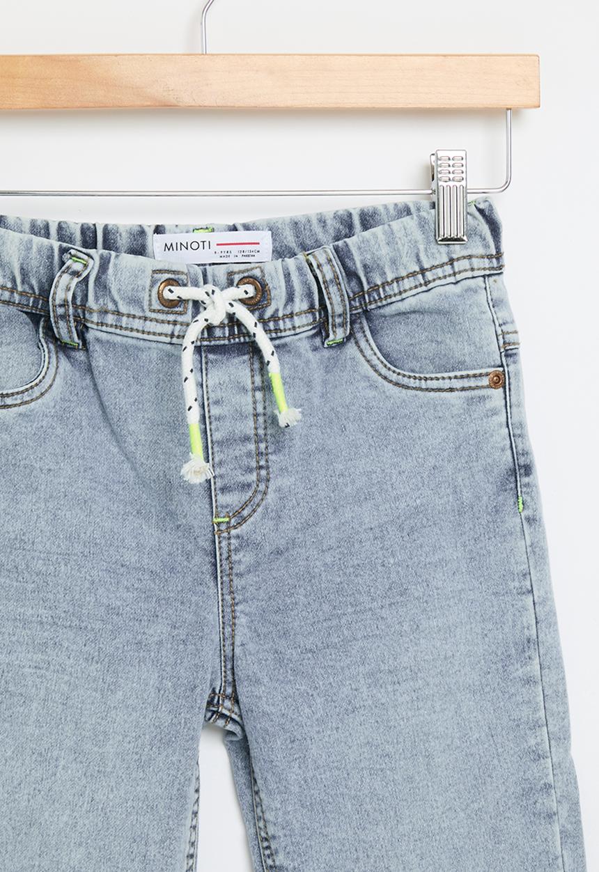 MINOTI - Boys basic knitted denim jean - light blue 