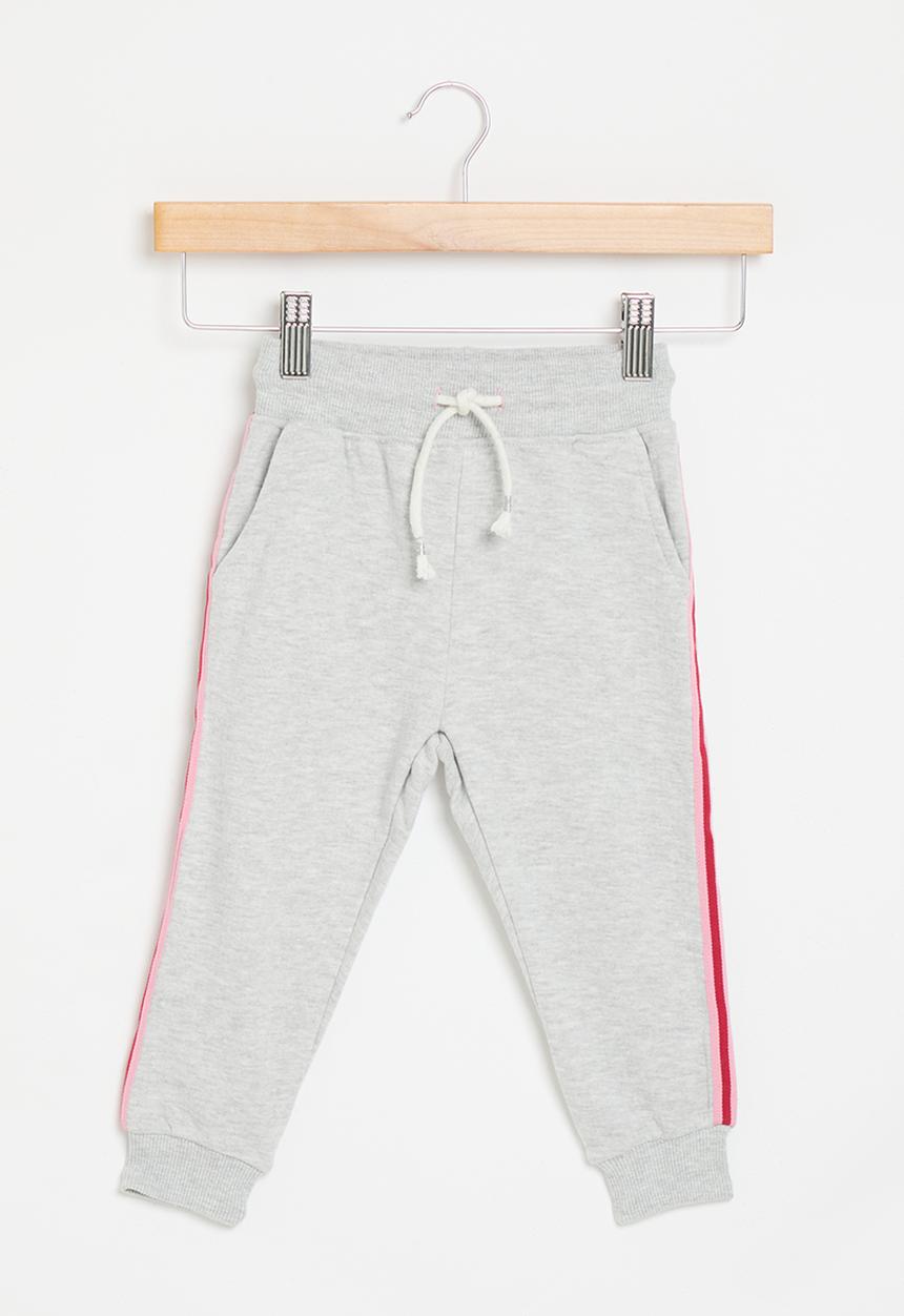 MINOTI - Fleece jogger with side taping - grey marl 