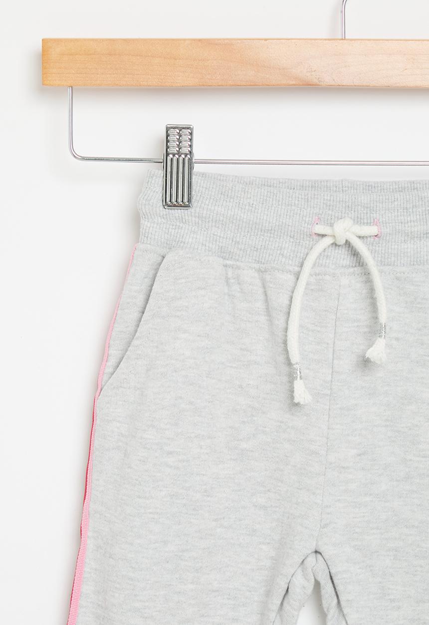 MINOTI - Fleece jogger with side taping - grey marl 