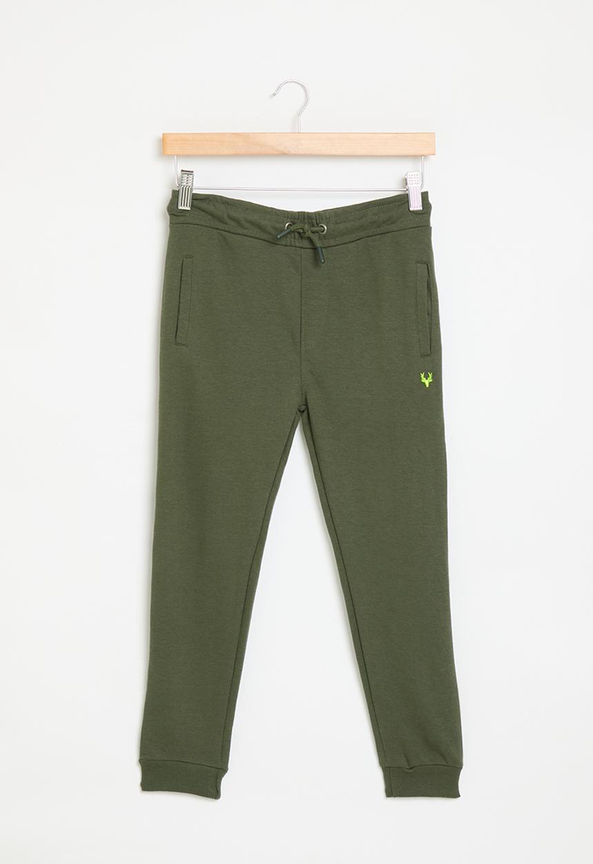 MINOTI - Boys basic emb fleece jogpant - khaki 