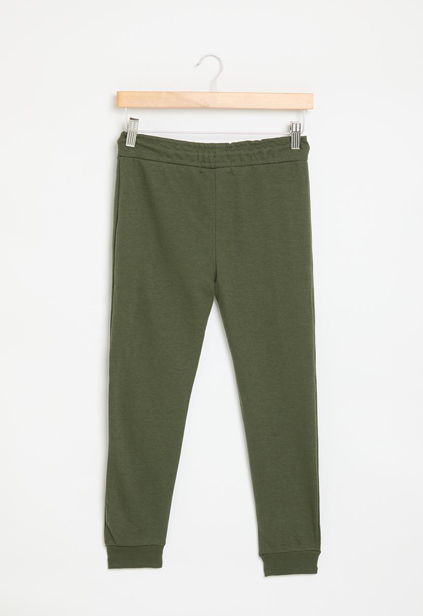 MINOTI - Boys basic emb fleece jogpant - khaki 
