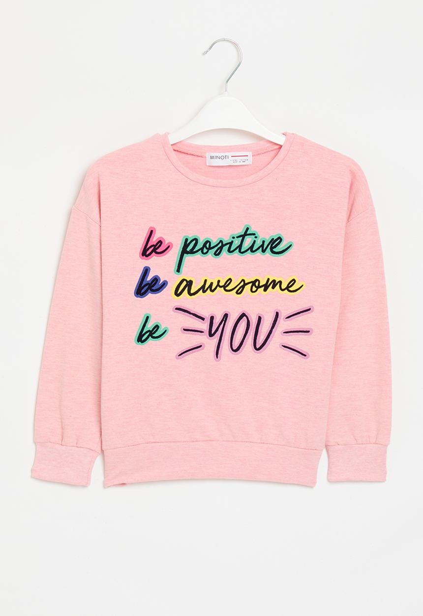 MINOTI - Be positive fleece sweat - pink