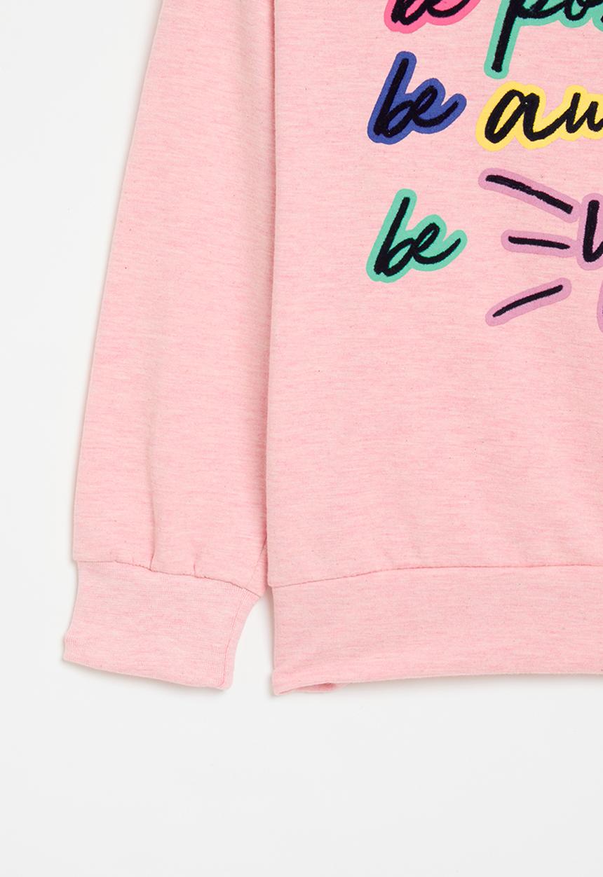 MINOTI - Be positive fleece sweat - pink