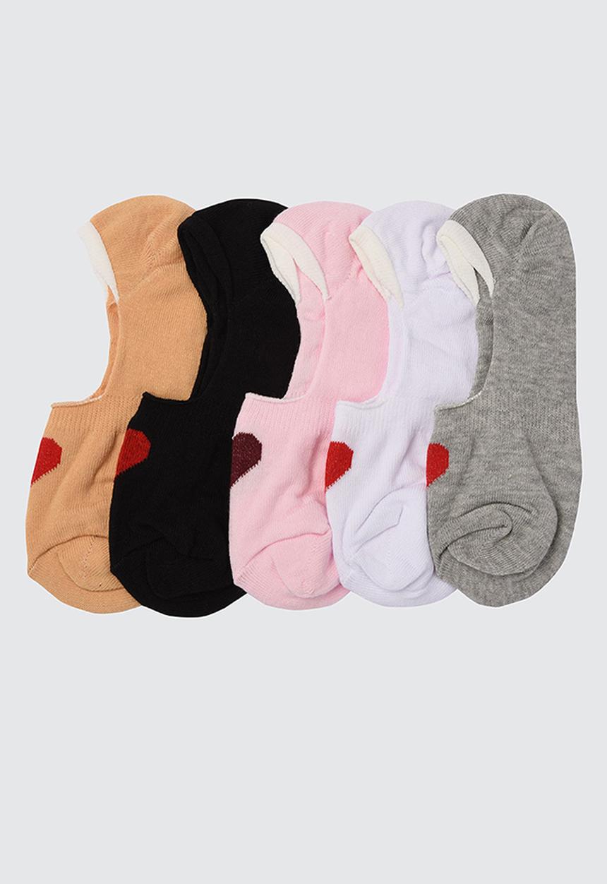 Trendyol - 5 Pack heart ankle socks - multi