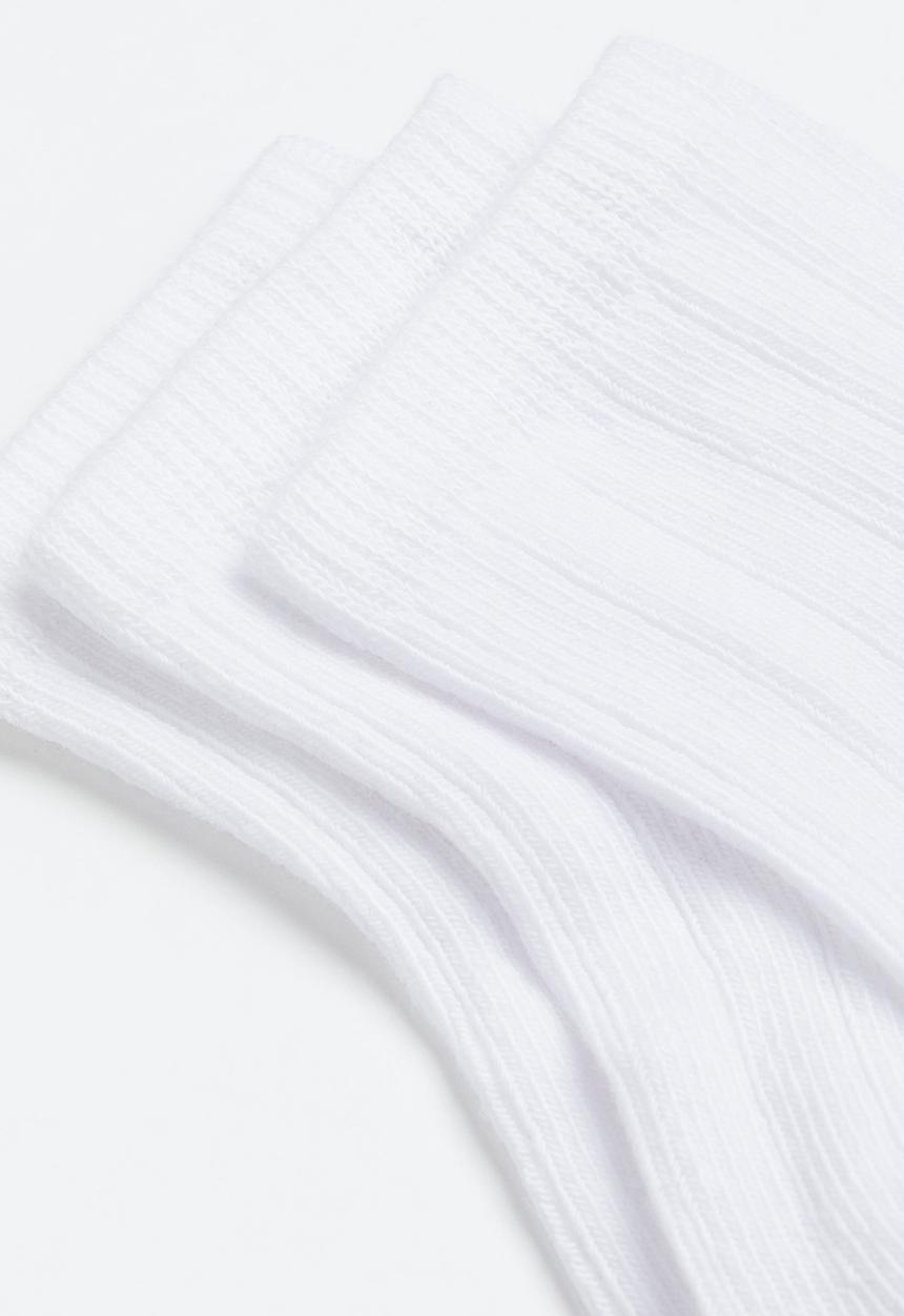 H&M - 5-Pack textured-knit socks - white 