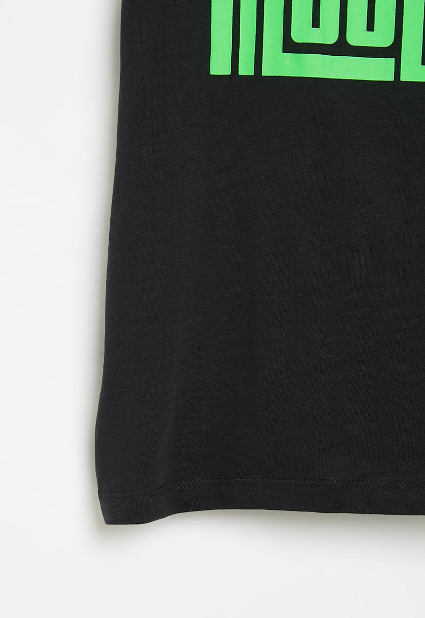 MINOTI - boys basic mood roll sleeve tee - black