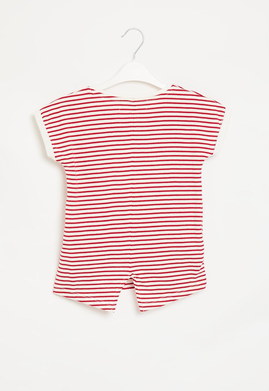 MINOTI - Reversible  jersey striped t-shirt - sequin heart