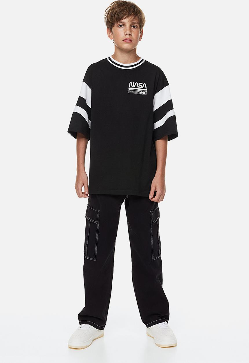 H&M - Loose fit cargo joggers - black