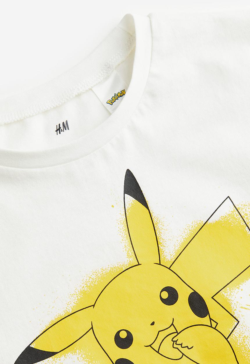 H&M - Printed t-shirt - white pokémon