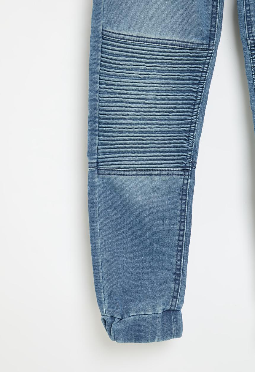 MINOTI - Knitted biker jeans - blue