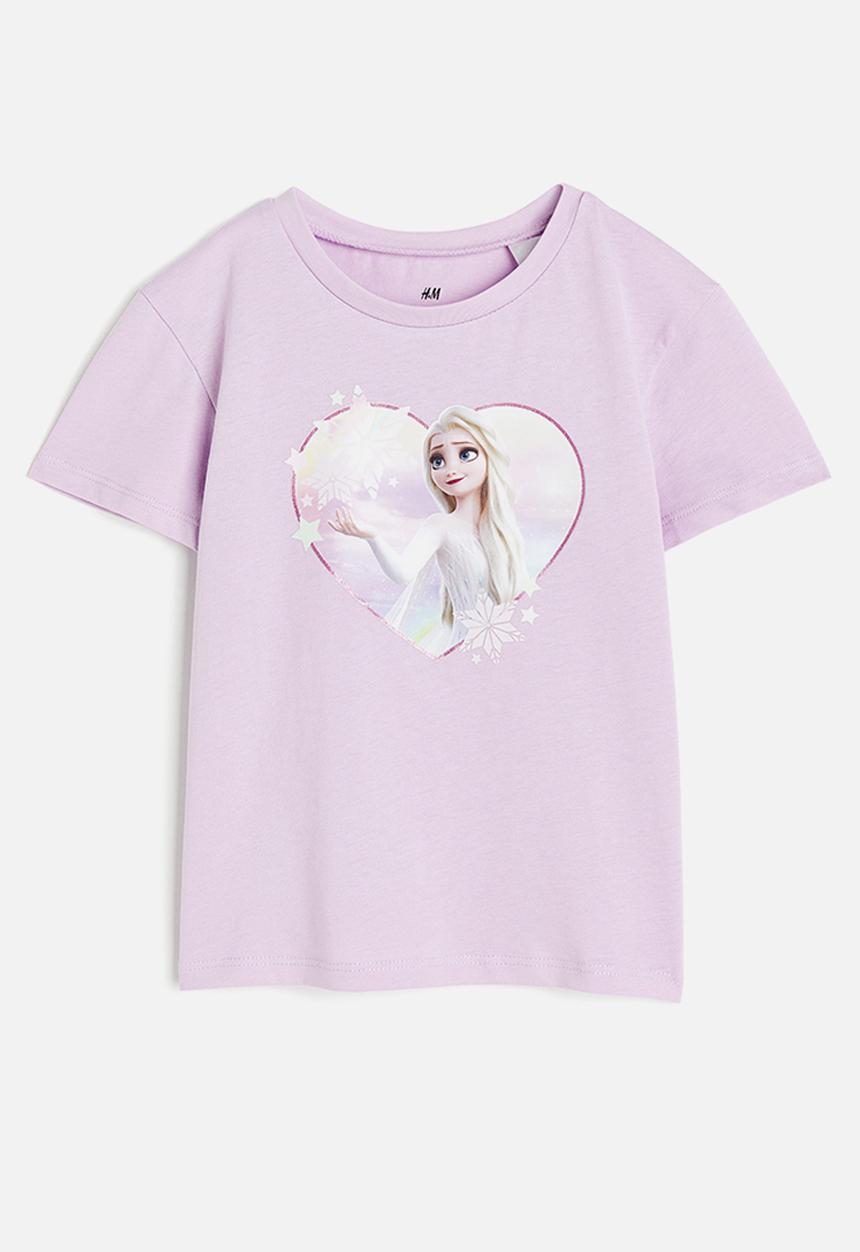 H&M - Printed t-shirt - lilac frozen 