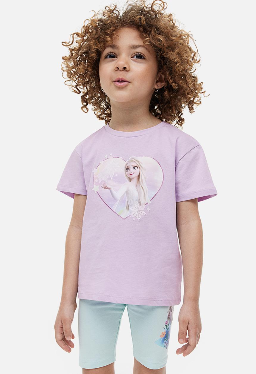 H&M - Printed t-shirt - lilac frozen 