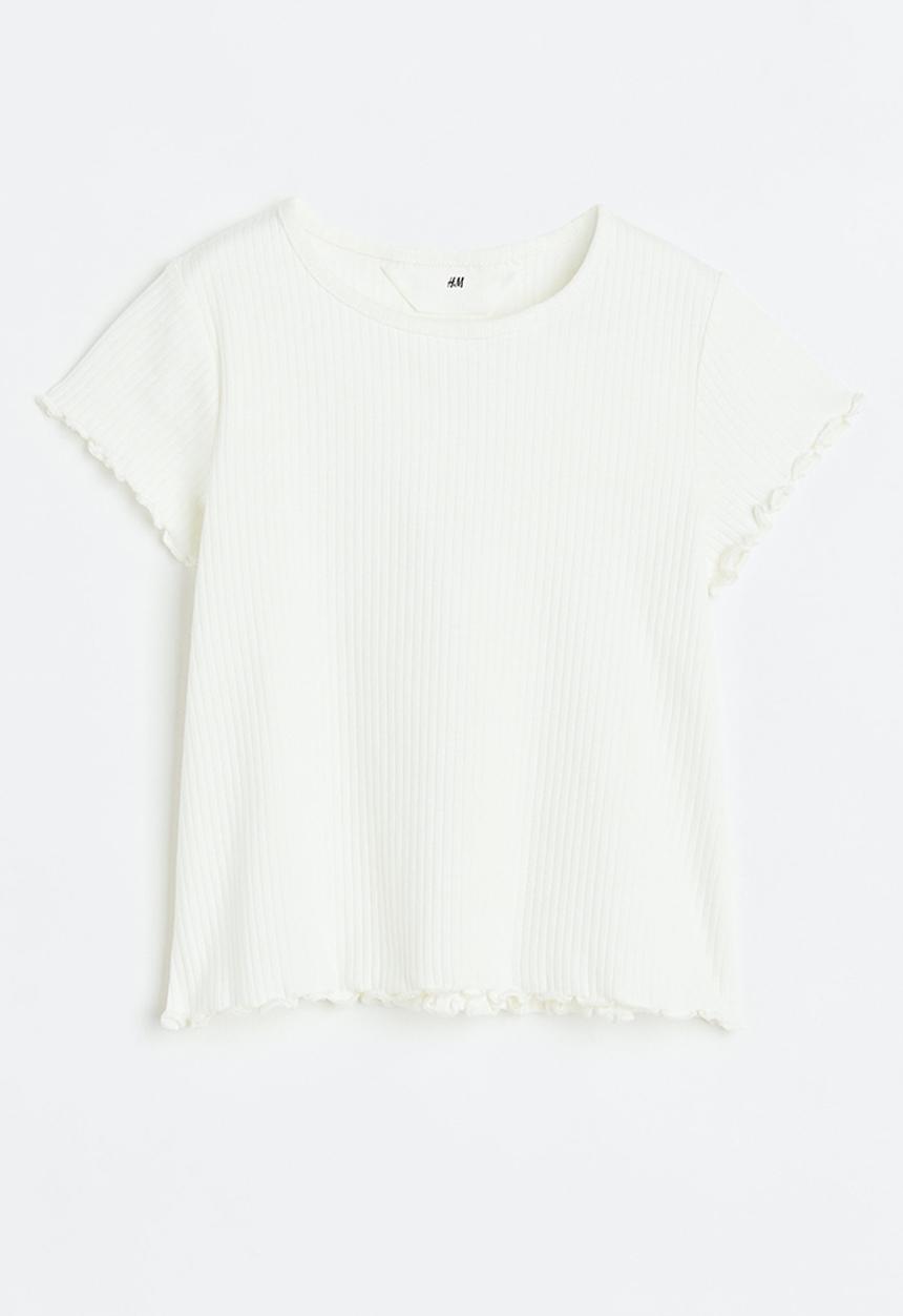 H&M - Ribbed top - natural white