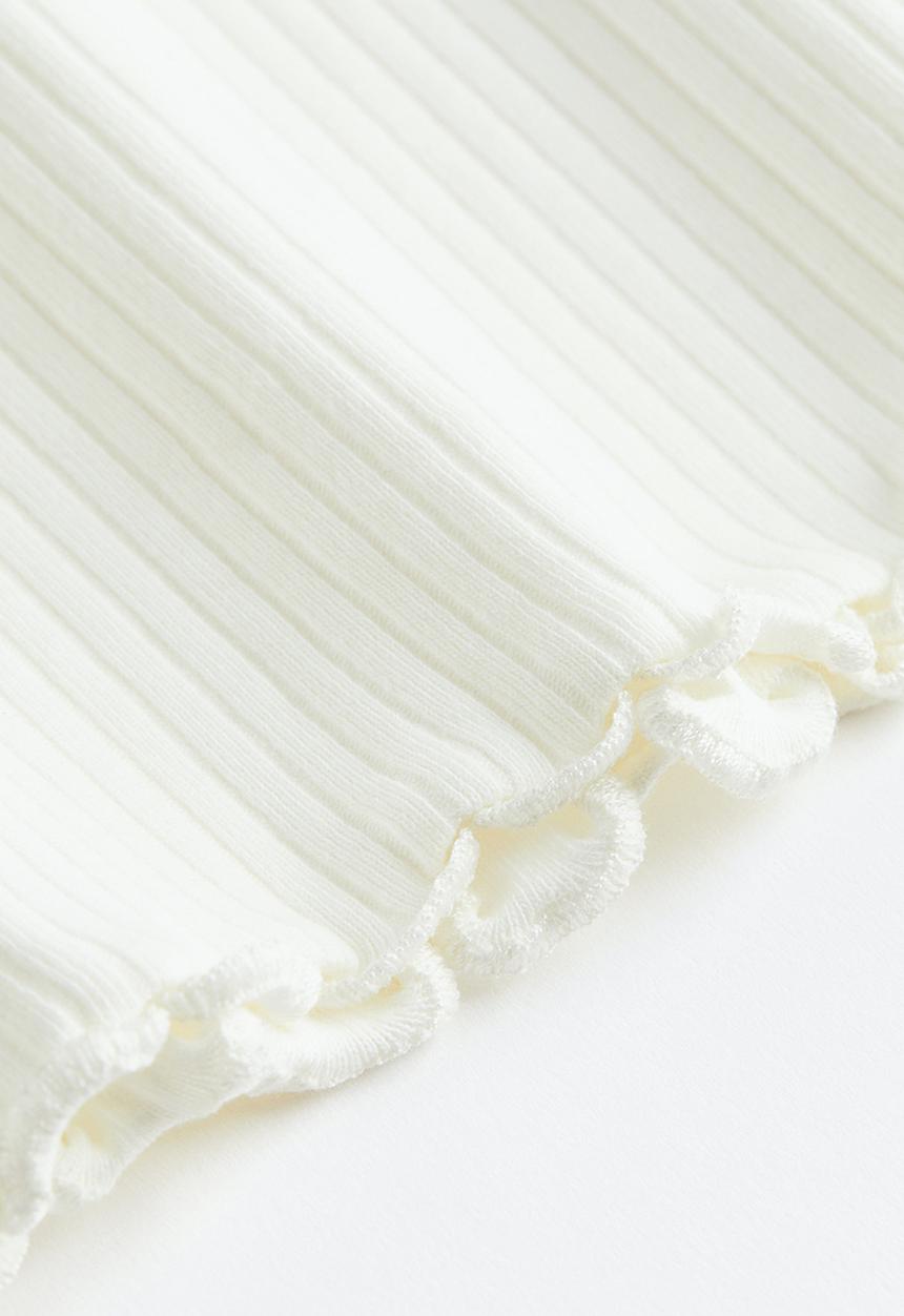 H&M - Ribbed top - natural white
