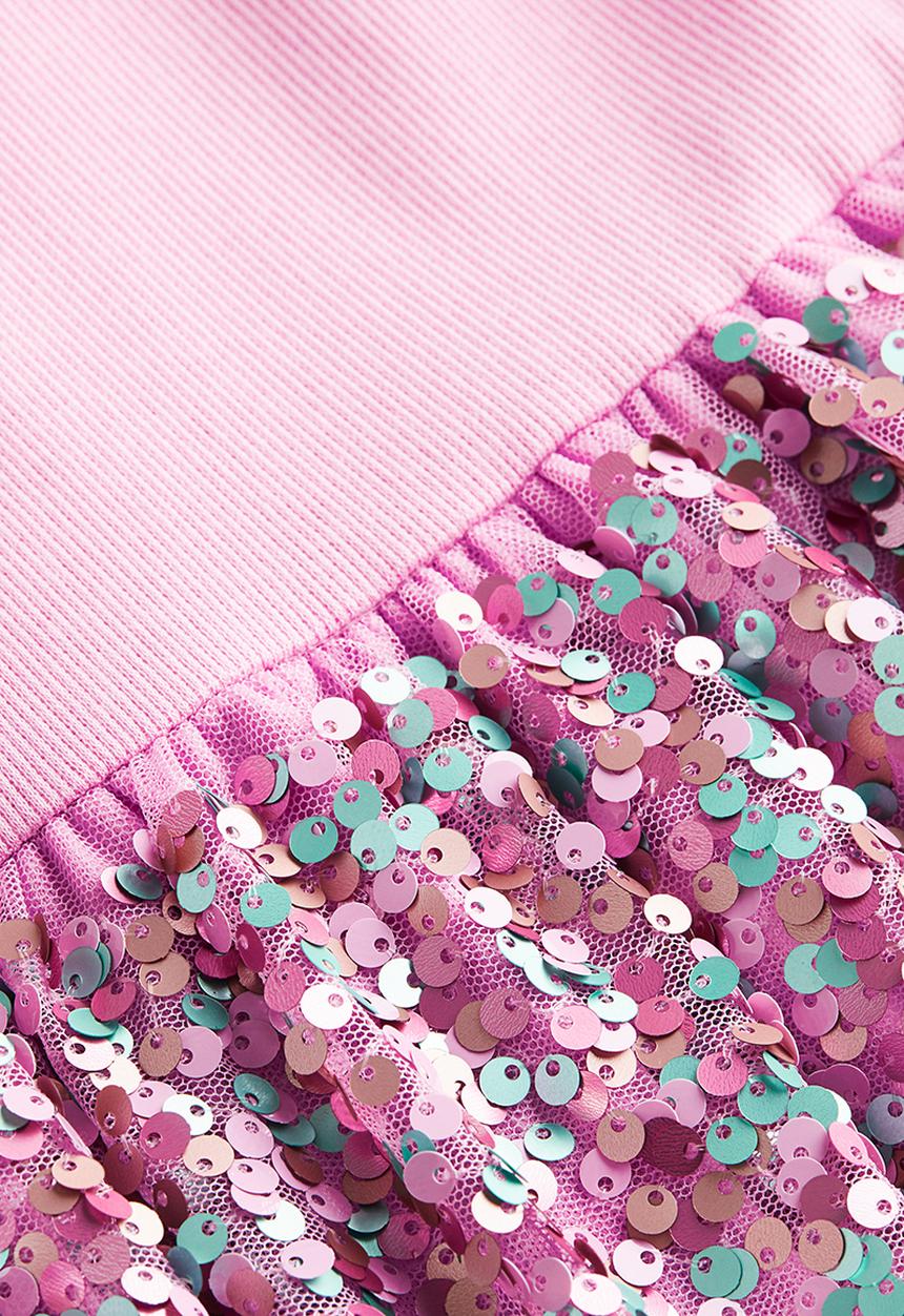 H&M - Sequined jersey dress - pink sequins 
