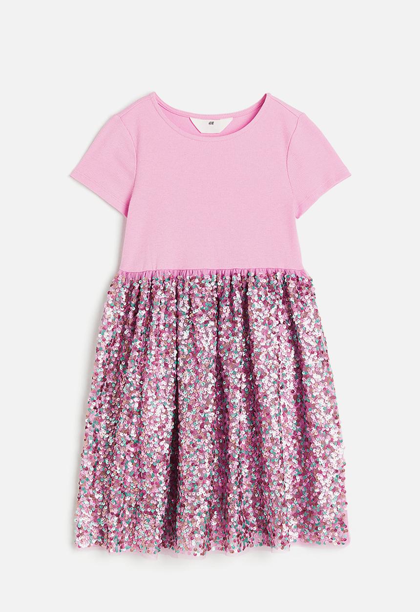 H&M - Sequined jersey dress - pink sequins 