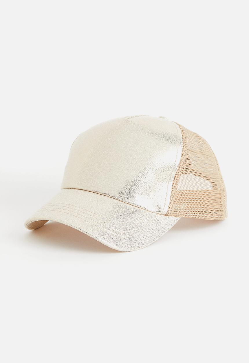 H&M - Motif-detail cap - light beige glitter