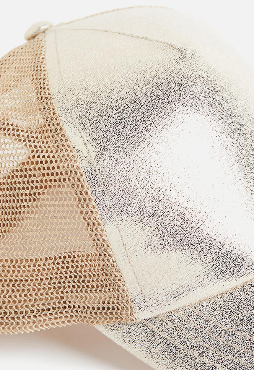 H&M - Motif-detail cap - light beige glitter