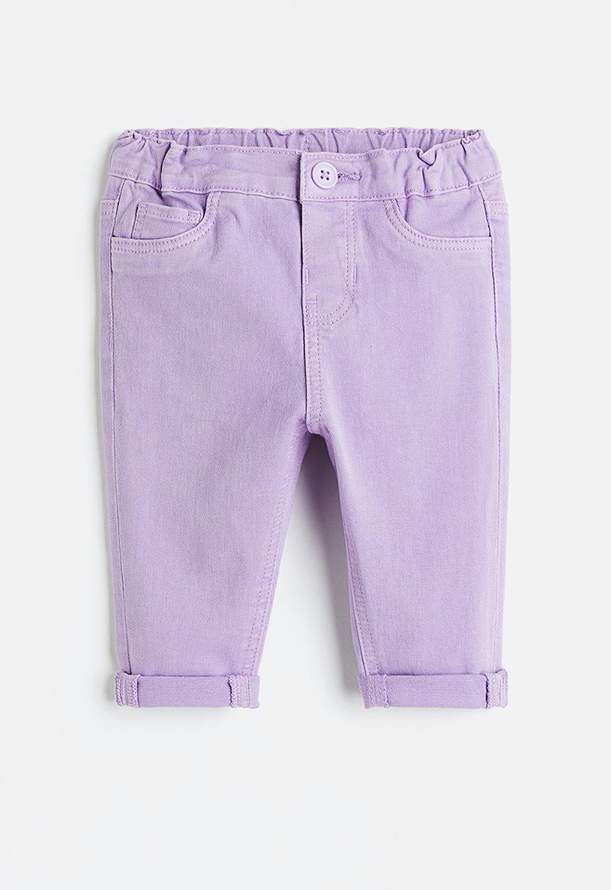 H&M - Cotton twill trousers - light purple 