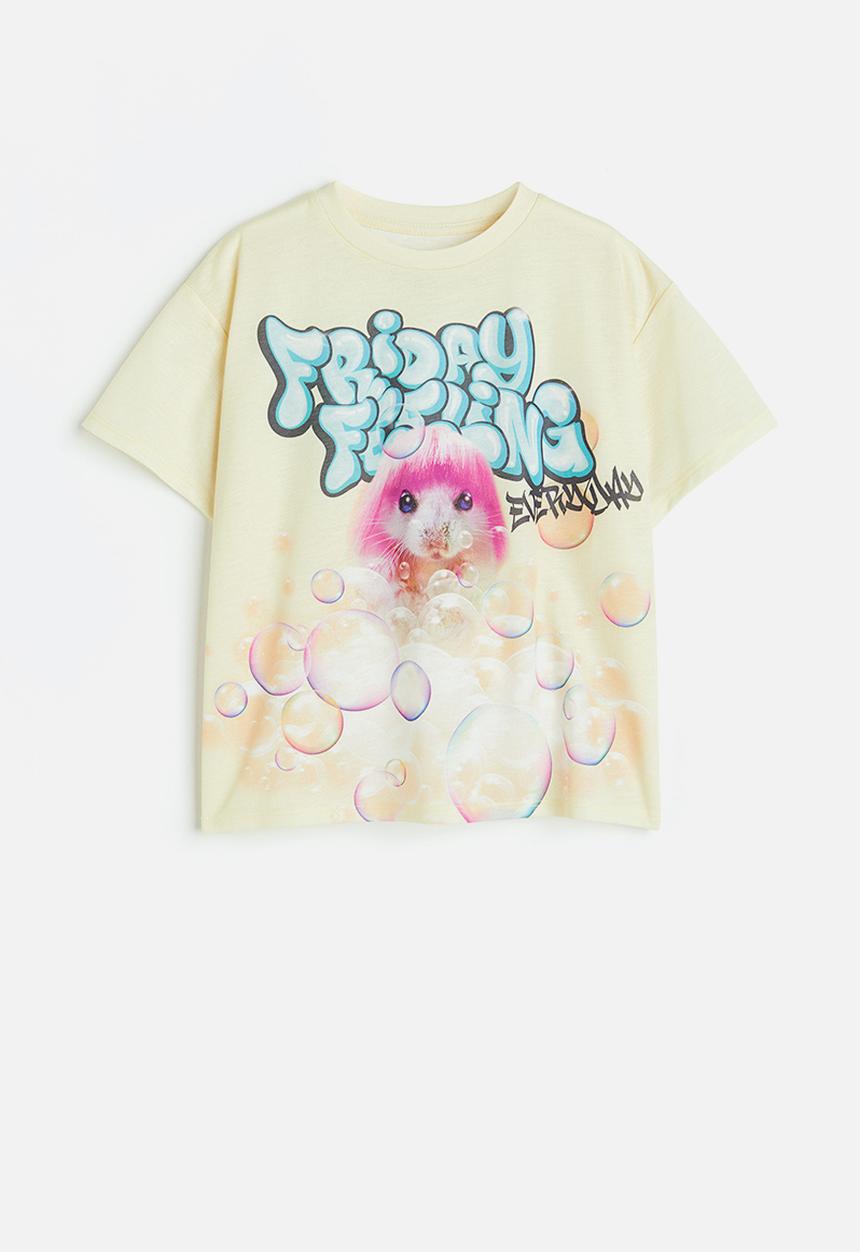 H&M - Oversized t-shirt - light yellow friday feeling