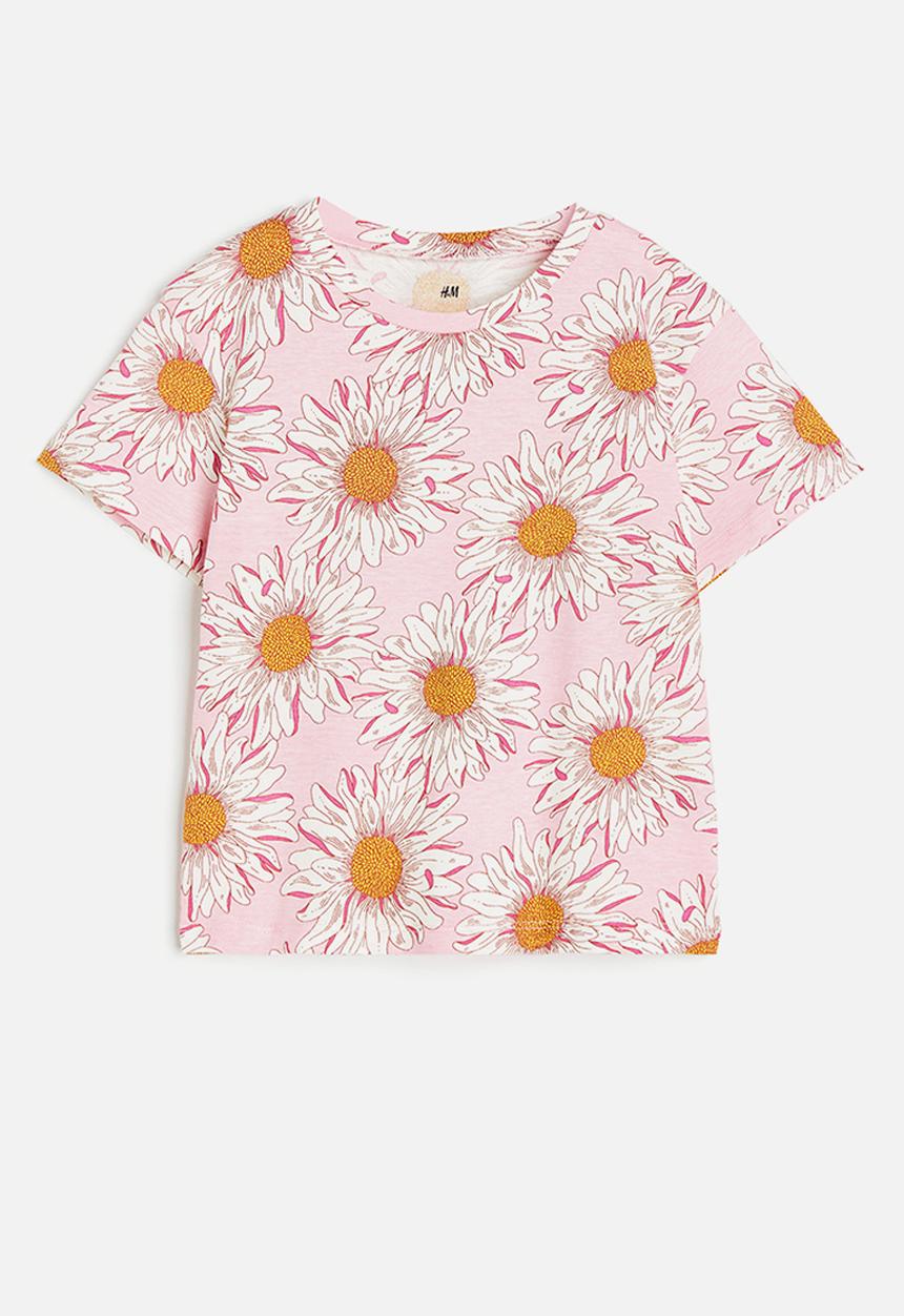H&M - Printed t-shirt - light pink flowers
