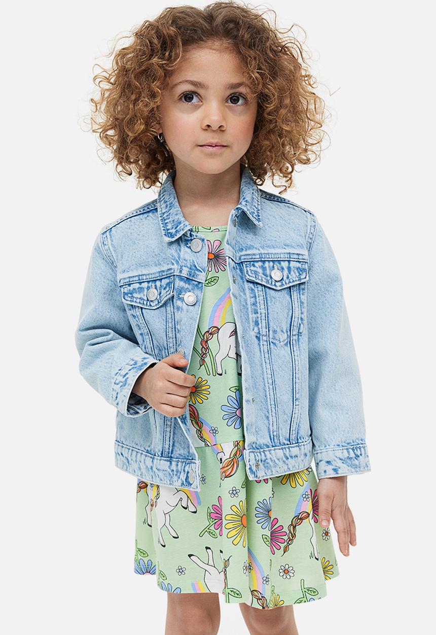 H&M - Patterned cotton dress - light green unicorns 