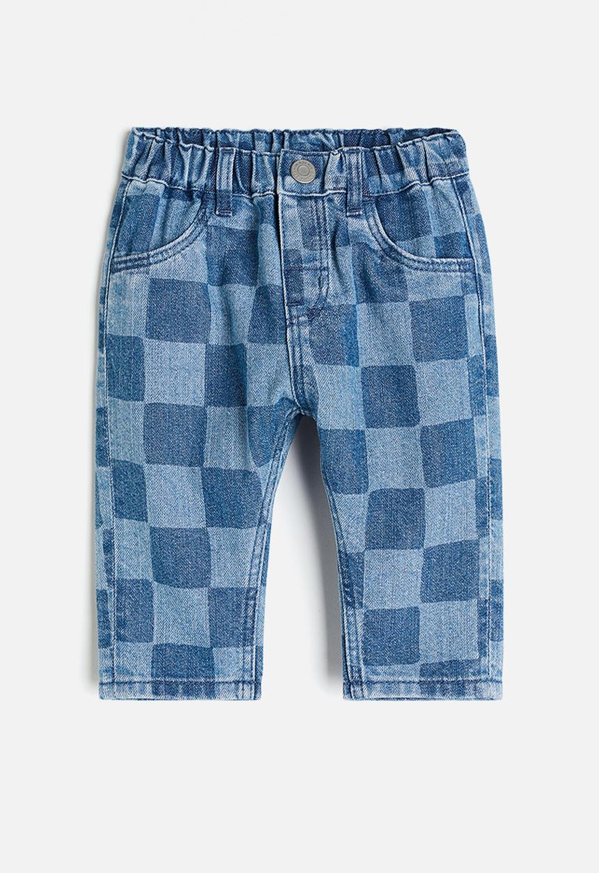 H&M - Relaxed fit jeans - denim blue checked