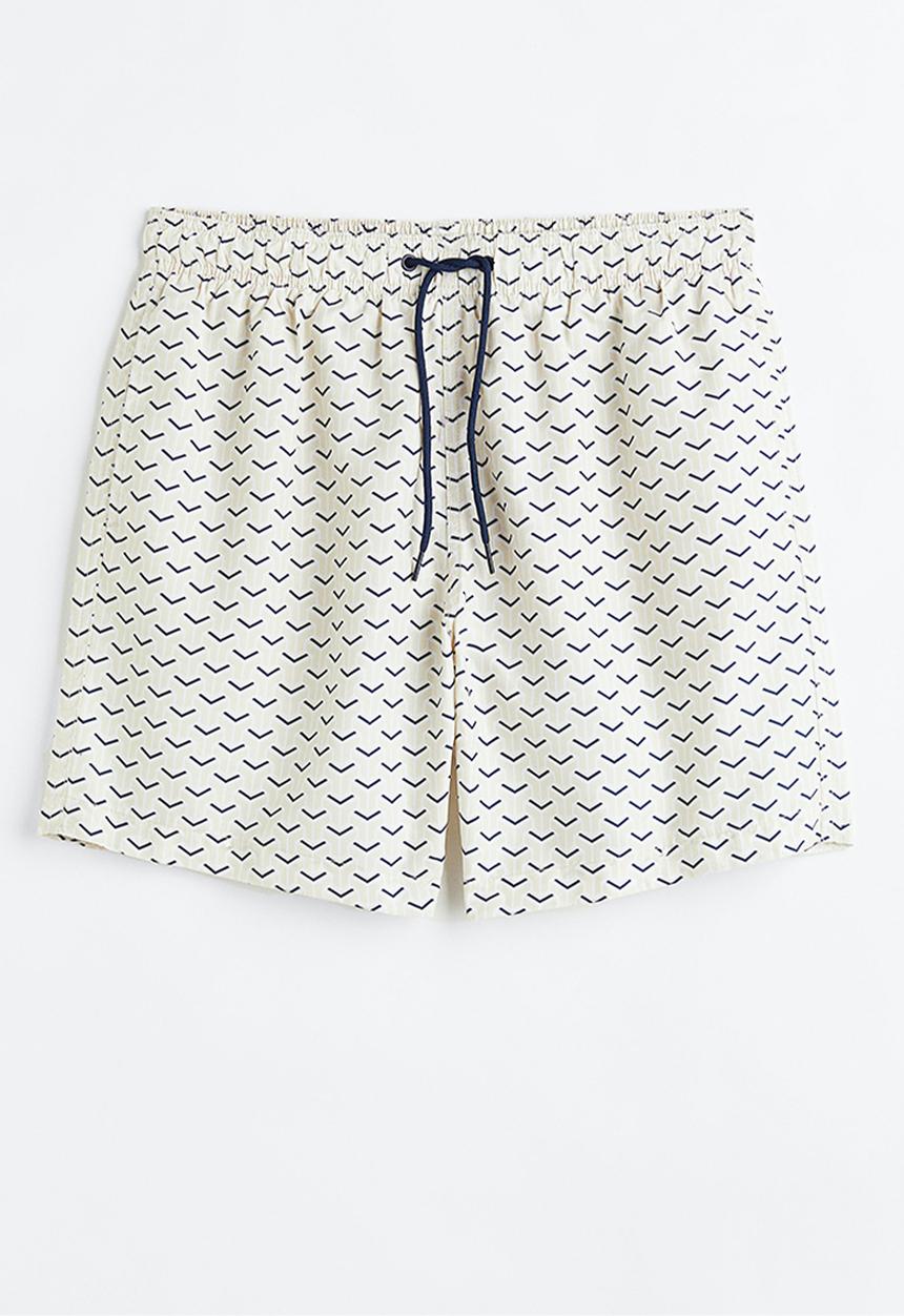 H&M - Patterned swim shorts - light beige patterned