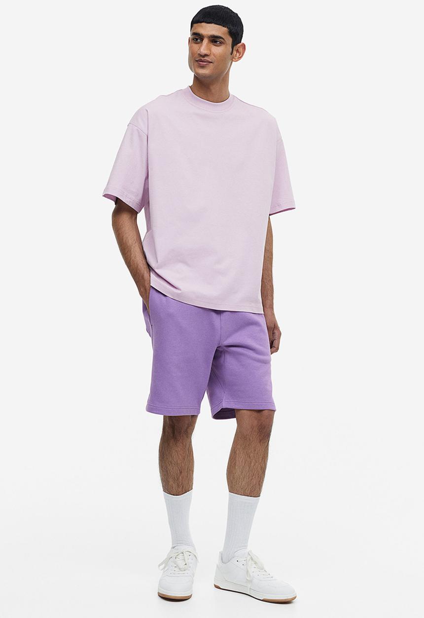 H&M - Oversized fit cotton t-shirt - light purple