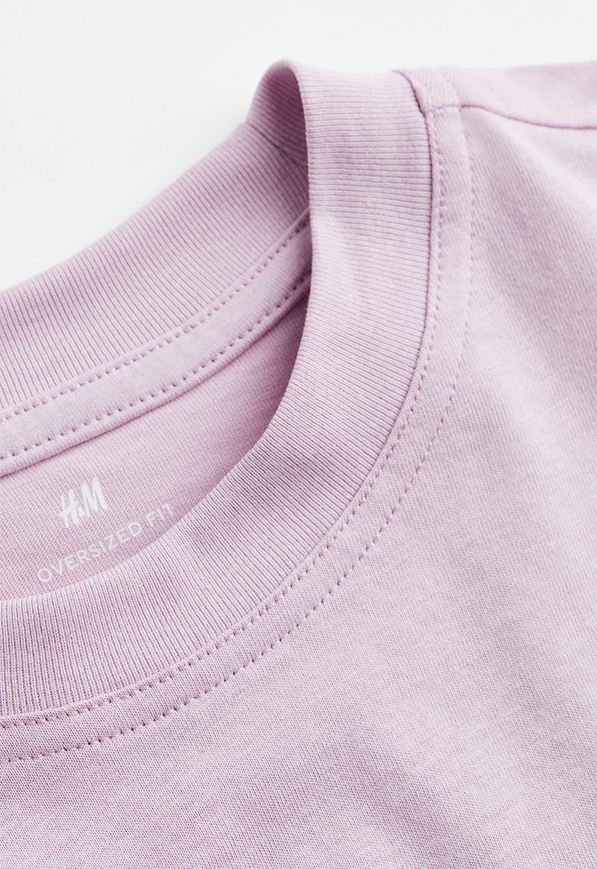 H&M - Oversized fit cotton t-shirt - light purple