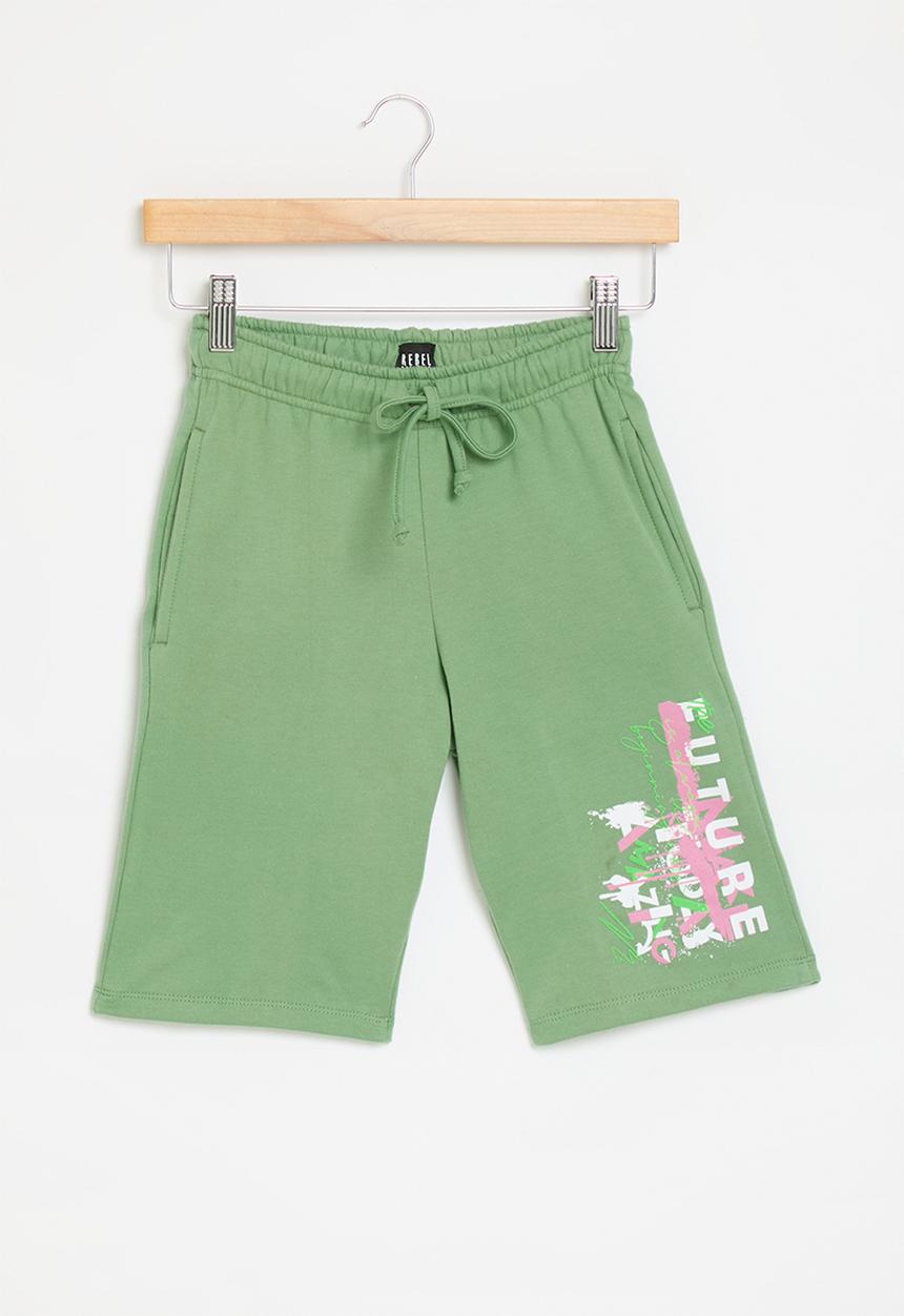 Rebel Republic - Printed shorts- sage