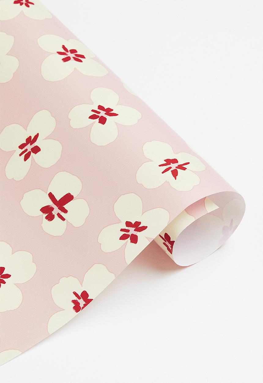 H&M - Gift wrap - light pink floral 