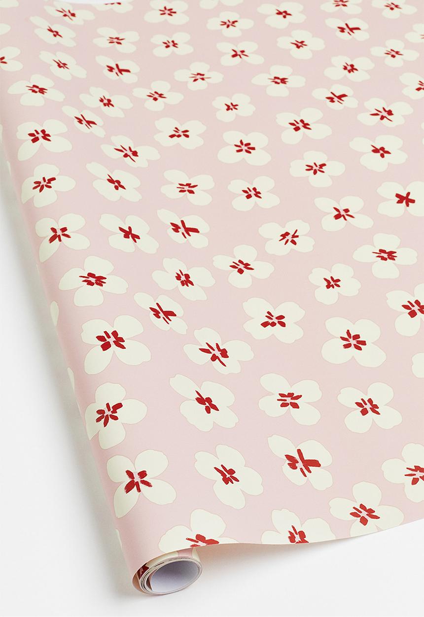 H&M - Gift wrap - light pink floral 