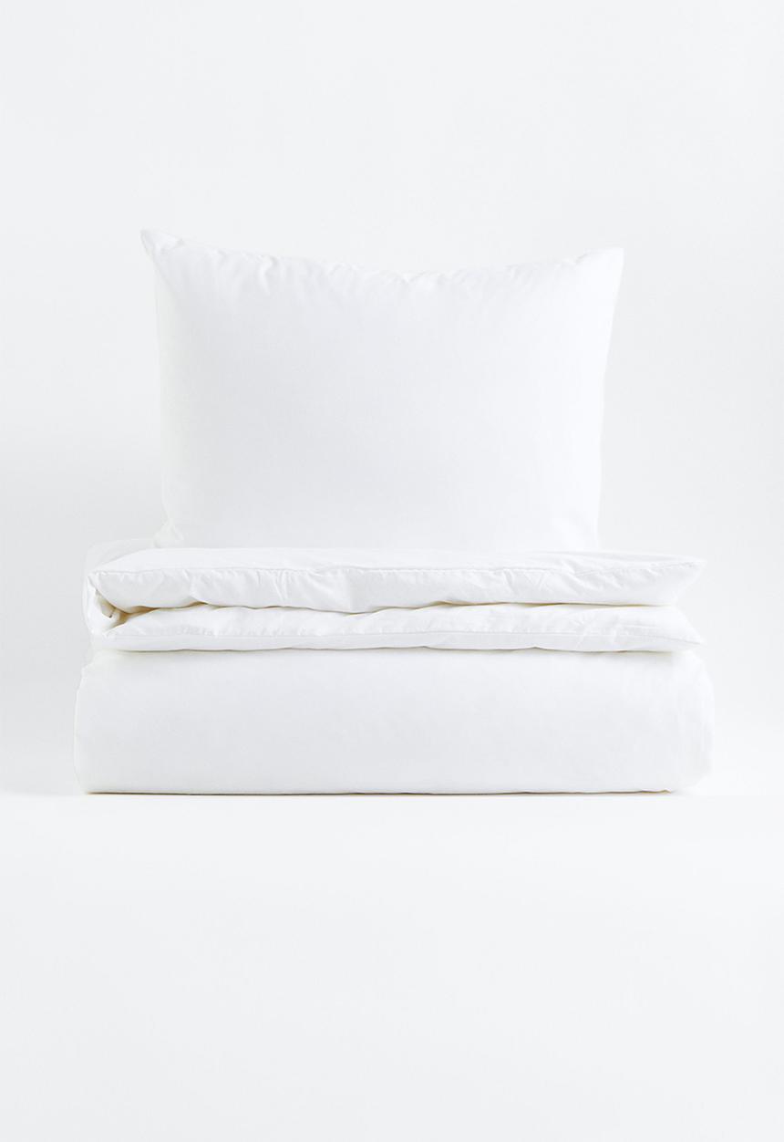 H&M - Cotton single duvet cover set - white