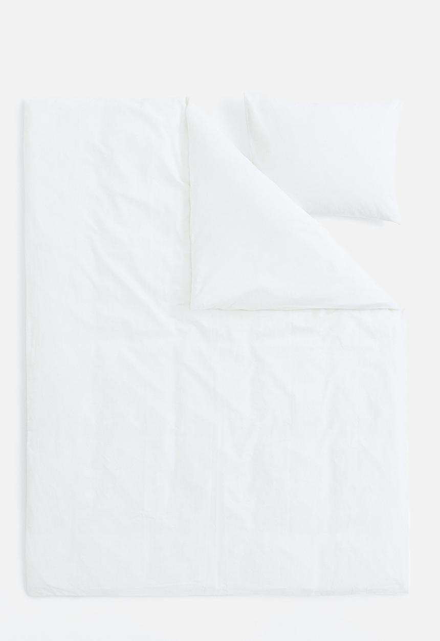 H&M - Cotton single duvet cover set - white