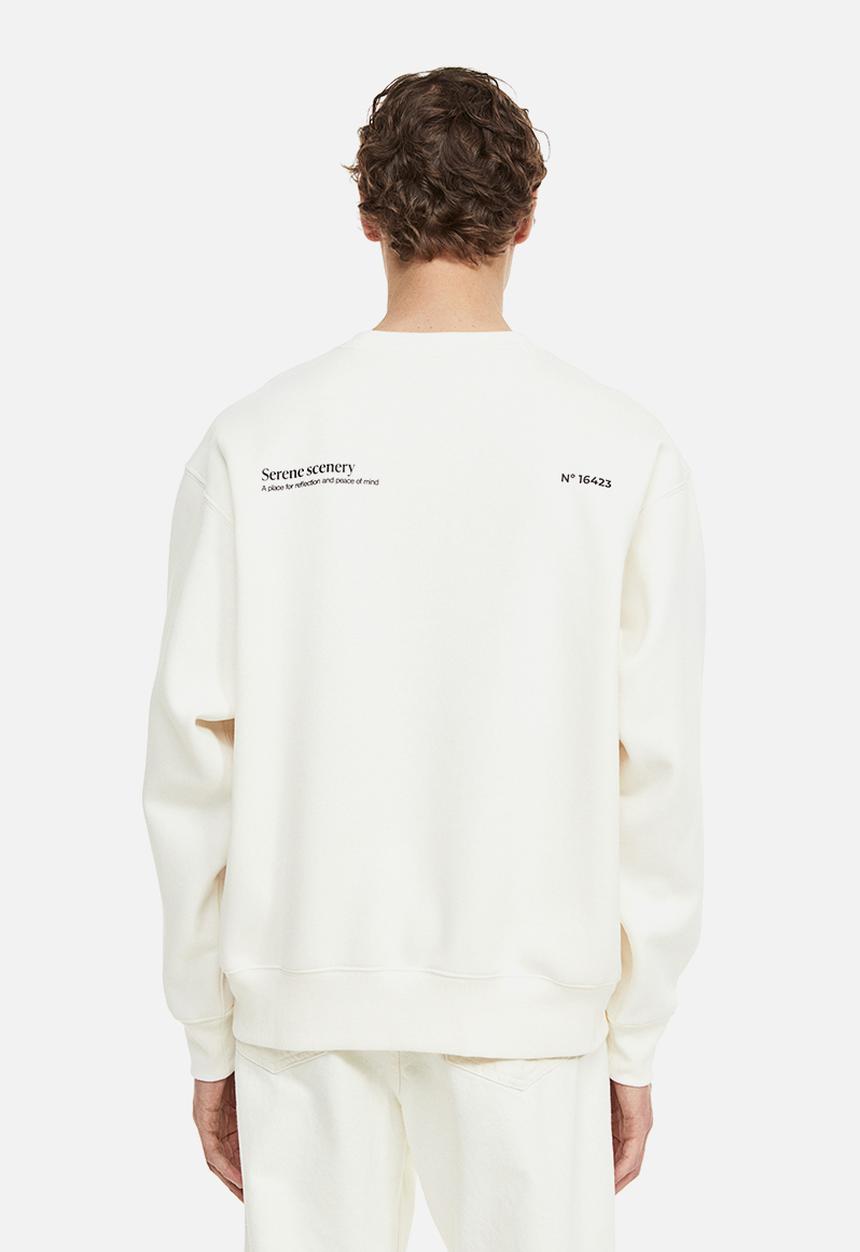 H&M - Oversized fit sweatshirt - cream trees